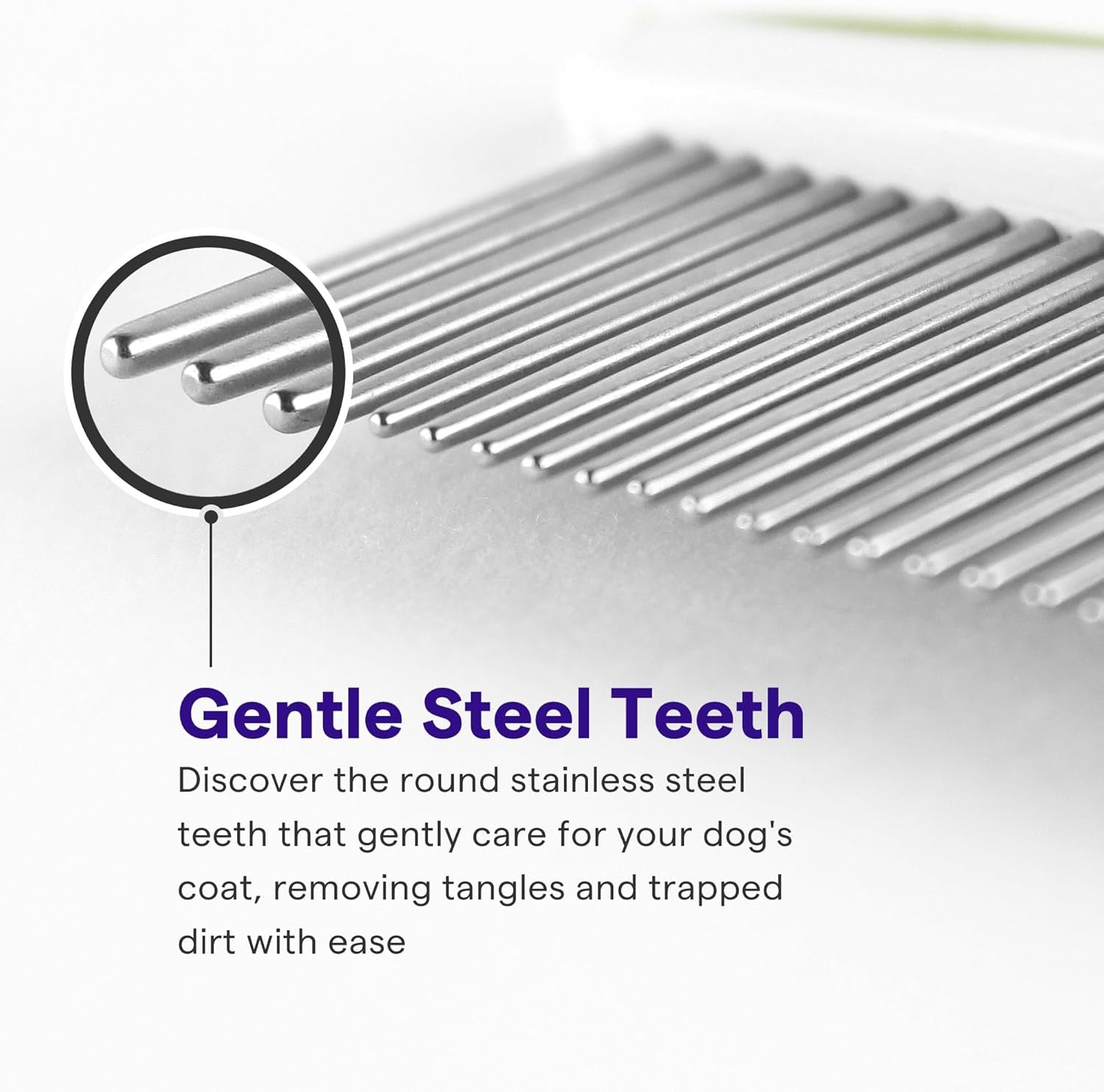 Dog & Cat Comb – Removes Tangles, Knots, and Matted Fur – Grooming Tool with Stainless Steel Teeth and Non-Slip Handle – Best Pet Hair Comb for Home Grooming Kit – Includes Ebook Guide